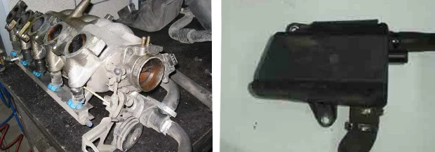 впускной коллектор, топливная рампа и маслоотделитель